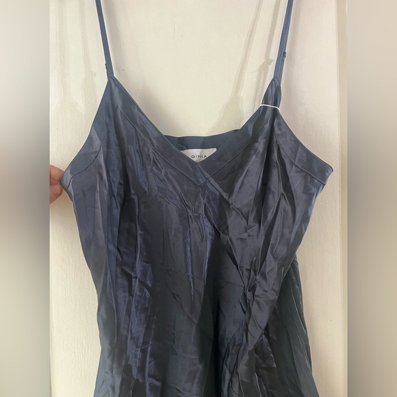 NWT Ginia Silk V-Neck Chemise India Ink M - Picture 7 of 13